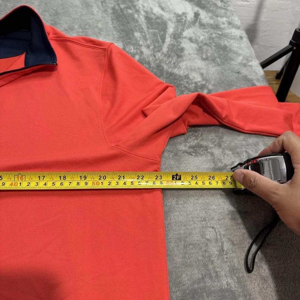 Walter Hagen NWOT Mens Performance 11 Light 1/4 Zip Golf Pullover L Orange Work